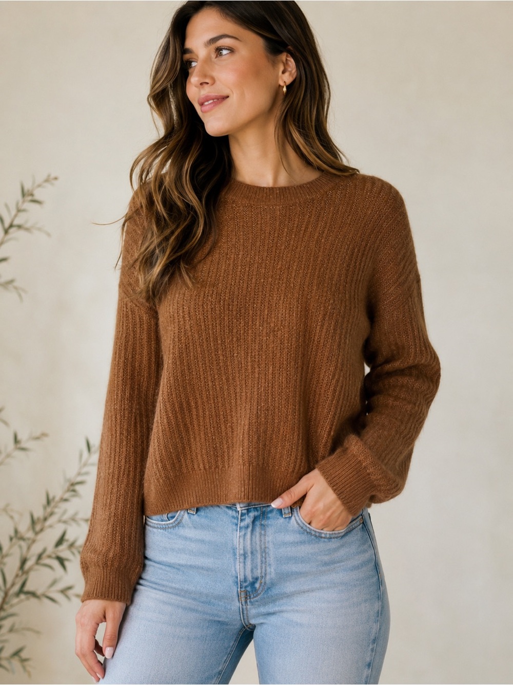 MINKPINK Caramel Ribbed Sweater | NWT | Size XS